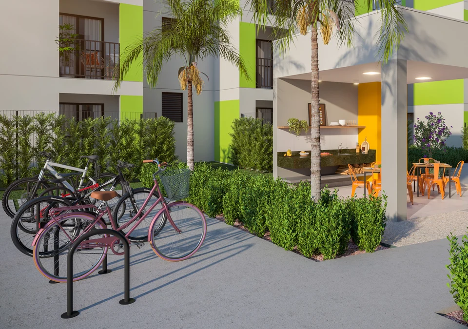 Espaço bike — área comum — perspectiva ilustrativa — Weissópolis, Pinhais