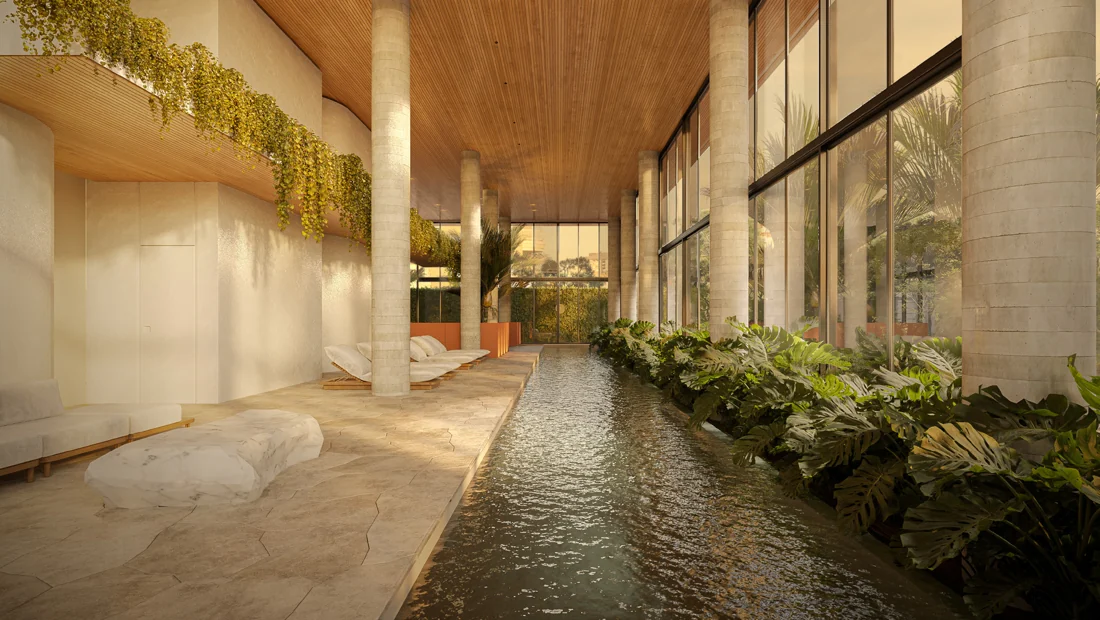 Piscina semiolímpica coberta — perspectiva ilustrativa — Ahú, Curitiba